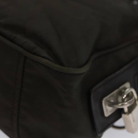 PRADA Hand Bag Nylon Khaki Silver Auth 103571 - Picture 8 of 16